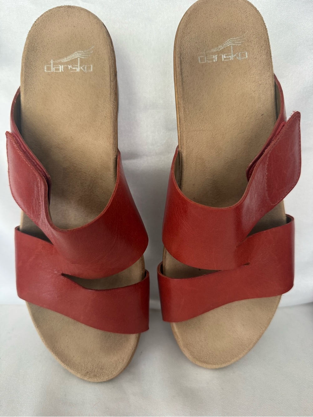 Dansko Rust Burnt Orange Leather Wedge Sandals EU 42 Women’s 11.5-12